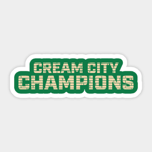 Milwaukee 'Cream City Champions' Sports Fan T-Shirt: Celebrate Your City with a Bold Cream Brick Design! Sticker